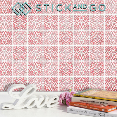 Stick And Go Self Adhesive Stick On Tiles Rosealie 6" X 6" Box Of 8 Apply Over Any TileOr Directly On To The Wall from B&Q