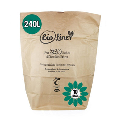 Bioliner 240L Ecosack Paper Compostable Kerbside Caddy Liners10 Bags from B&Q