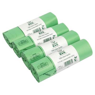100L Compost Bag Compostable Heavy Duty Sacks4 Rolls from B&Q