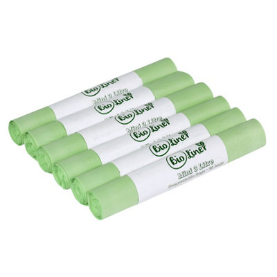 Bioliner Dark Mini Compostable Caddy Liners - 6 Rolls 3L