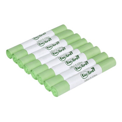 Bioliner 3L Mini Compostable Caddy Liners - 8 Rolls Dark