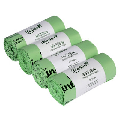 30L Bioliner Compostable Kerbside Caddy Liners (Large Roll)4 Rolls from B&Q