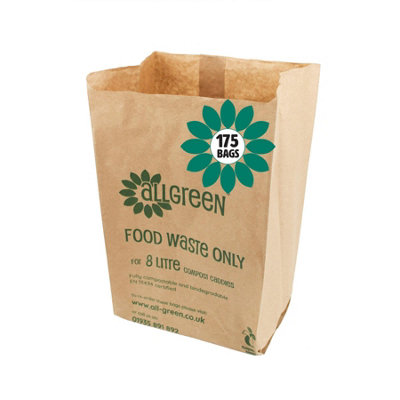 All-Green 8L Ecosack Paper Compostable Caddy Liners (Small)175 Bags from B&Q