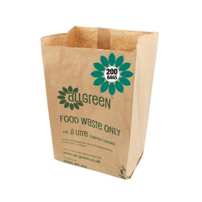 All-Green 8L Ecosack Paper Compostable Caddy Liners (Small)200 Bags from B&Q