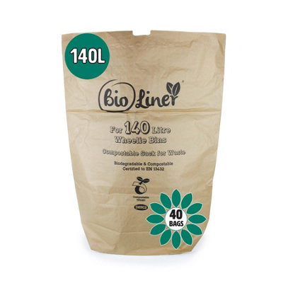 Bioliner 140L Ecosack Paper Compostable Kerbside Caddy Liners40 Bags from B&Q