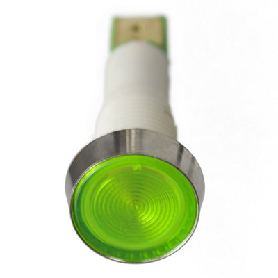 Uci Panel Mount Indicators 10mm Chrome Bezel Green from B&Q