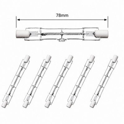 Uci R7S Halogen Bulb 78mm 150W 230V  Dimmable J78 Linear Warm White Security Light Bulb 2800K 1180Lm  5 Pack from B&Q