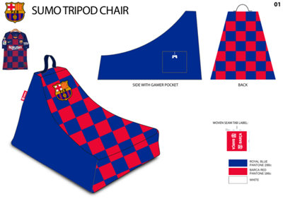 Kaikoo Barca Sumo Tripod / Mountain Chair Kids Check Print from B&Q