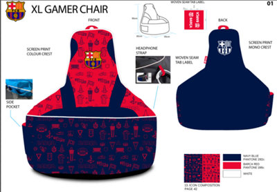 Kaikoo Barca Club Chair All Over Print With Logo from B&Q