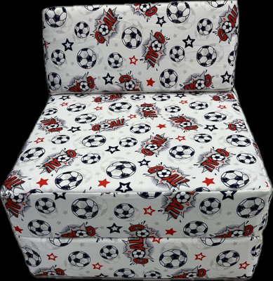 B&Q -  White Goal Print Chair Bed