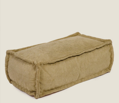 Kaikoo Rectangle Pouffe With Quilting Olive Green from B&Q