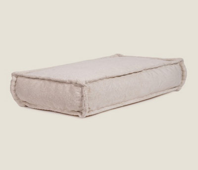 Kaikoo Rectangle Pouffe With Quilting Cream from B&Q