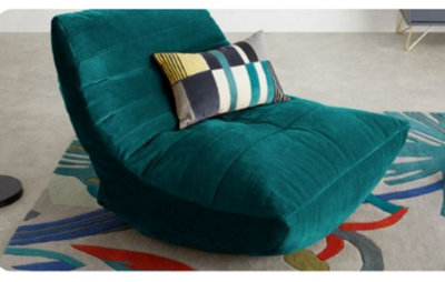 Kaikoo Velvet Quilt Lounger Teal from B&Q