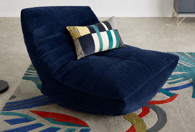 Kaikoo Velvet Quilt Lounger Blue from B&Q