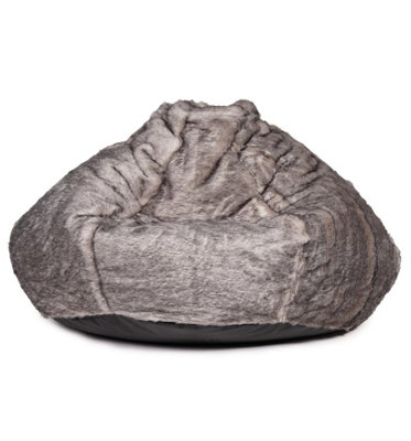 Kaikoo Faux Fur Xl Drum Beanbag Grey from B&Q