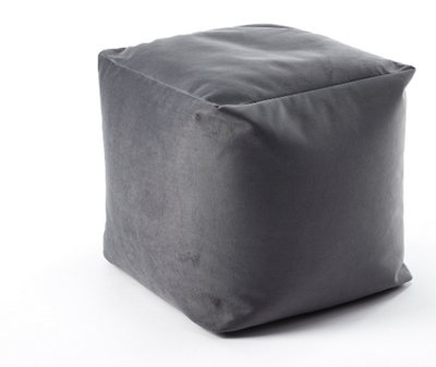 Kaikoo Faux Leather Footstool Cube Grey from B&Q