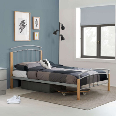 Birlea Tetras Single Bed Beech & Silver from B&Q