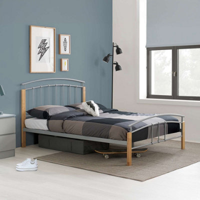 Birlea Tetras King Bed Beech & Silver from B&Q