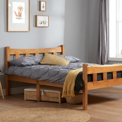  - Dakota Small Double Bed Frame Solid Pine Wood 120Cm