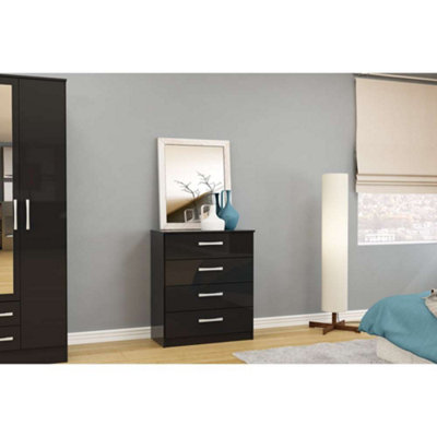 B&Q -  Lynx 4 Drawer Chest Black