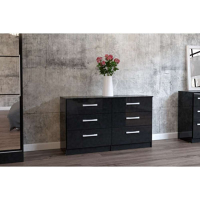 B&Q -  Lynx 6 Drawer Chest Black