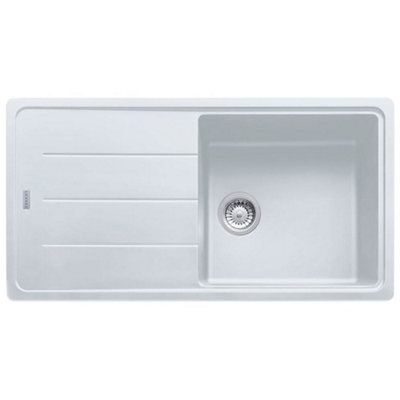 Franke Basis Bfg611-97 1-Bowl Granite Inset Kitchen SinkWhite970 X 500mm from B&Q