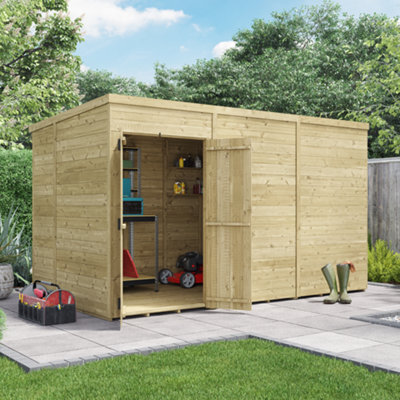 Billyoh Switch Tongue And Groove Pent Wooden Shed - 12X6 Windowless - 11mm Thickness