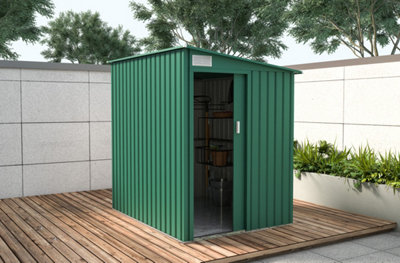 BillyOh Newton Lean To Metal Shed - 4.9 X 6.4 Green