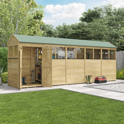 Billyoh Switch Tongue And Groove Apex Wooden Shed - 20X4 Windowed - 15mm Thickness