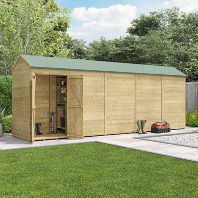 Billyoh Switch Tongue And Groove Apex Wooden Shed - 20X4 Windowless - 15mm Thickness