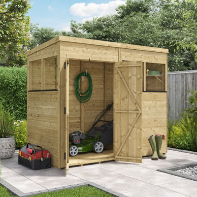 Billyoh Switch Tongue And Groove Pent Wooden Shed - 8X4 Windowed - 11mm Thickness