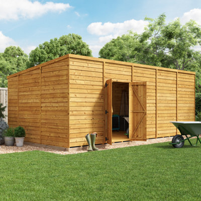 Billyoh Switch Overlap Pent Wooden Shed - 20X10 Windowless