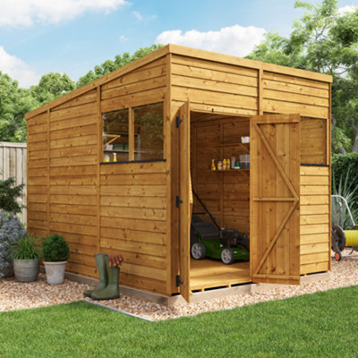 Billyoh Switch Overlap Pent Wooden Shed - 8X10 Windowed