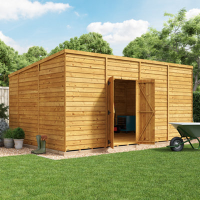 Billyoh Switch Overlap Pent Wooden Shed - 16X10 Windowless