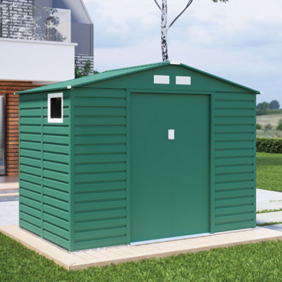 Billyoh Upton Apex Metal Shed - 9X6Ft - Green