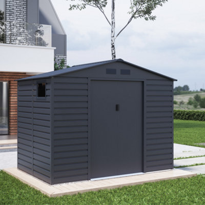 Billyoh Upton Apex Metal Shed - 9X6Ft - Grey