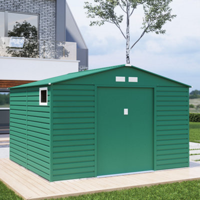 Billyoh Upton Apex Metal Shed - 11X10.5Ft - Green