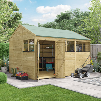 Billyoh Switch Tongue And Groove Apex Wooden Shed - 12X10 Windowed - 11mm Thickness-27468 