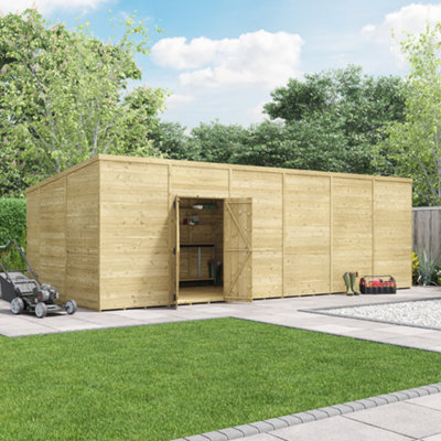 Billyoh Switch Tongue And Groove Pent Wooden Shed - 24X10 Windowless - 11mm Thickness