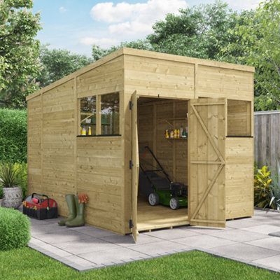 Billyoh Switch Tongue And Groove Pent Wooden Shed - 8X10 Windowed - 11mm Thickness