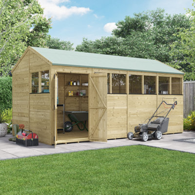 Billyoh Switch Tongue And Groove Apex Wooden Shed - 16X8 Windowed - 15mm Thickness