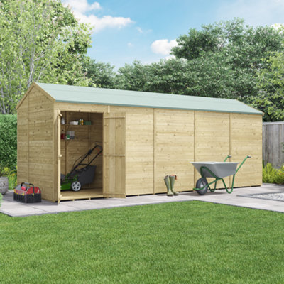 Billyoh Switch Tongue And Groove Apex Wooden Shed - 20X6 Windowless - 15mm Thickness