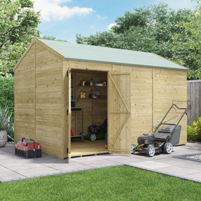 Billyoh Switch Tongue And Groove Apex Wooden Shed - 12X8 Windowless - 15mm Thickness