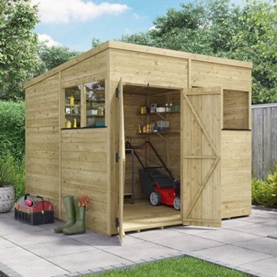 Billyoh Switch Tongue And Groove Pent Wooden Shed - 8X8 Windowed - 15mm Thickness