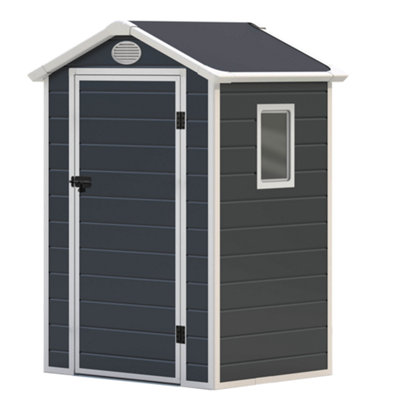 Billyoh Kingston Apex Plastic Shed Light Grey With Floor - 4X3 Grey