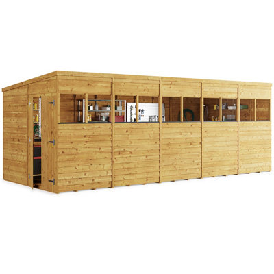 Billyoh Switch Overlap Pent Wooden Shed - 20X8 Windowed