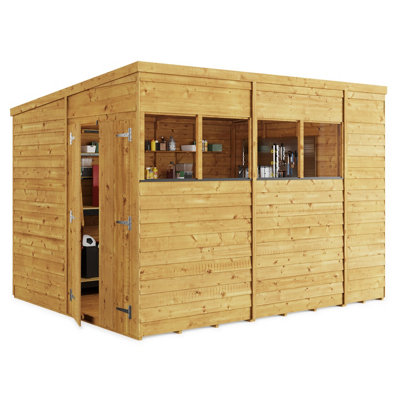 Billyoh Switch Overlap Pent Wooden Shed - 10X8 Windowed