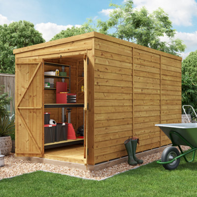 Billyoh Switch Overlap Pent Wooden Shed - 12X6 Windowless