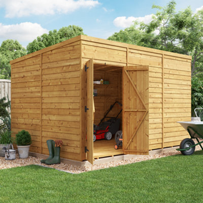 Billyoh Switch Overlap Pent Wooden Shed - 12X8 Windowless