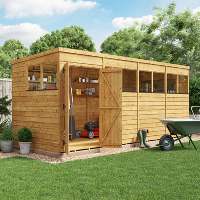 Billyoh Switch Overlap Pent Wooden Shed - 16X6 Windowed-27564